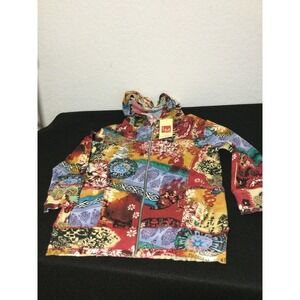 Le Mieux Studio Patchwork Zip Up Hoodie Jacket Abstract Colorful NWT‎ size S